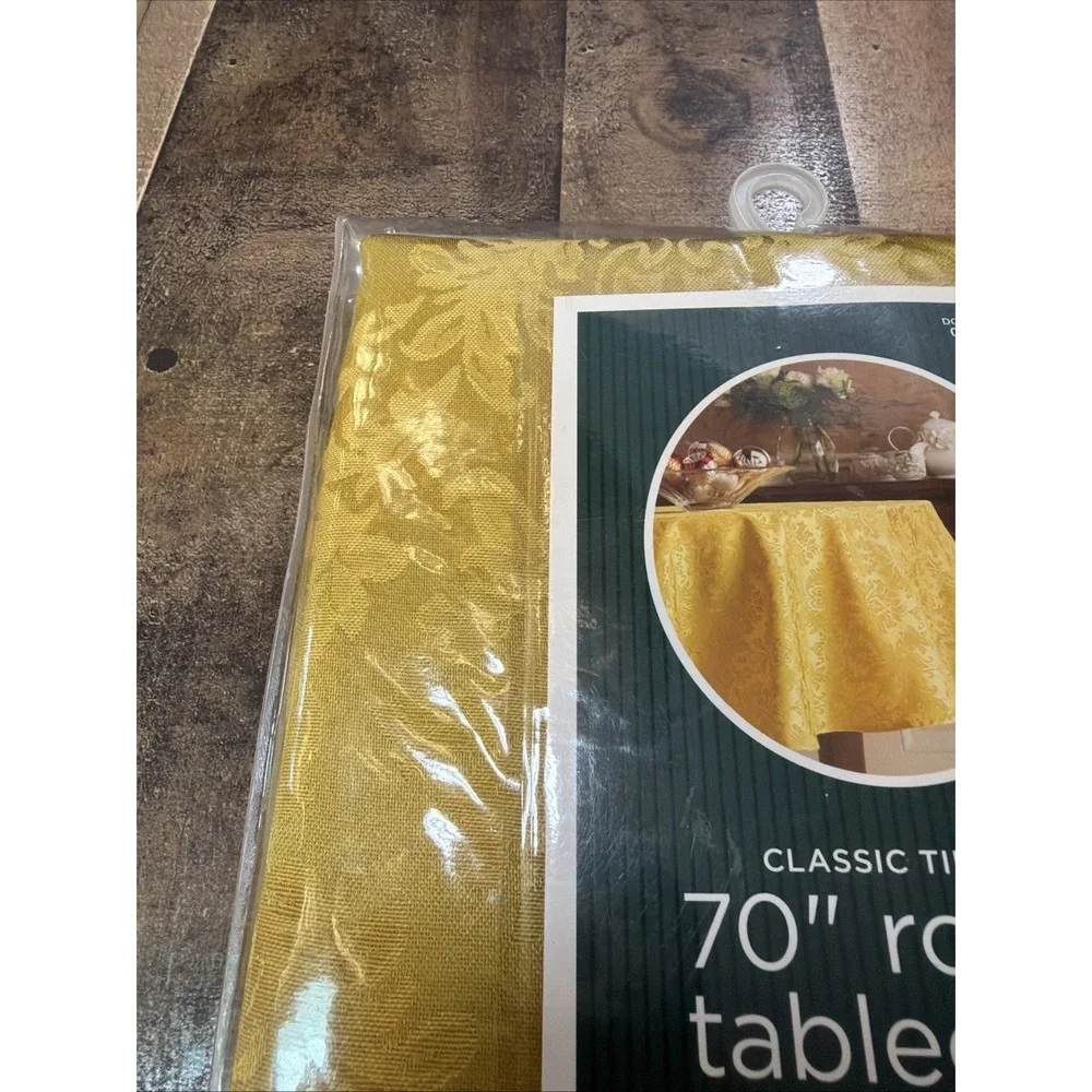 Target Gold Round Tablecloth 70